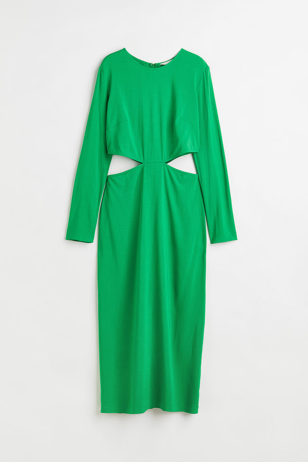 H&M Bodycon-Kleid mit Cut-outs Grün