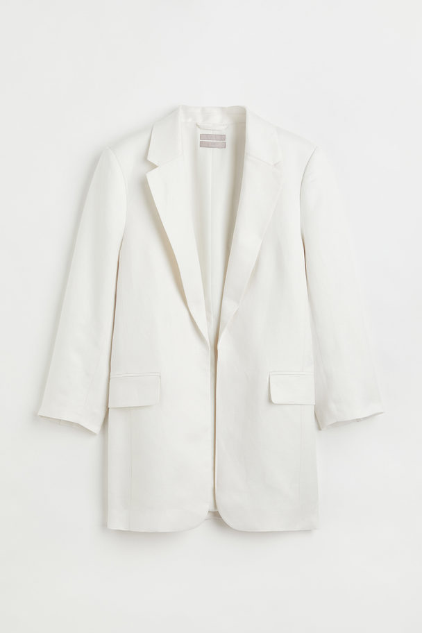 H&M Linen-blend Jacket White