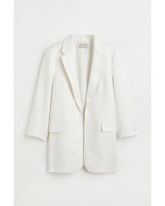 Linen-blend Jacket White