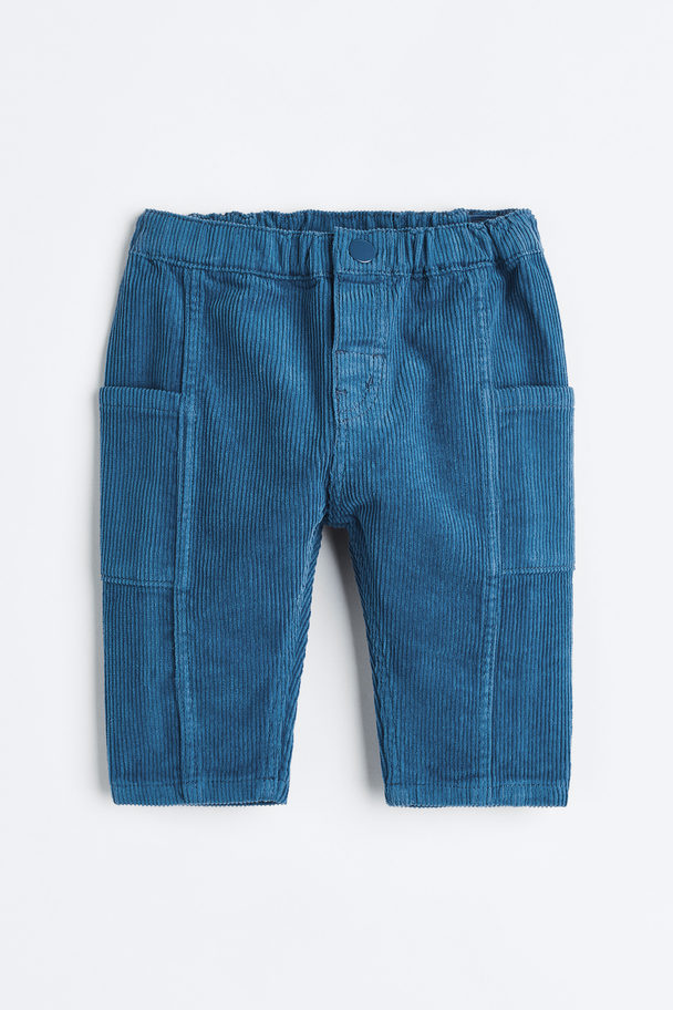 H&M Corduroy Trousers Blue