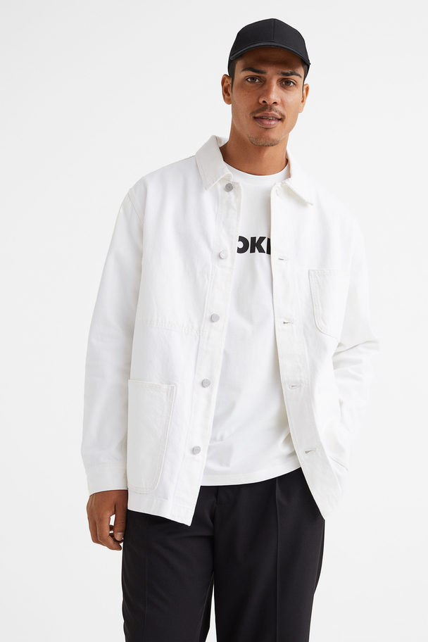 H&M Cotton Twill Overshirt White