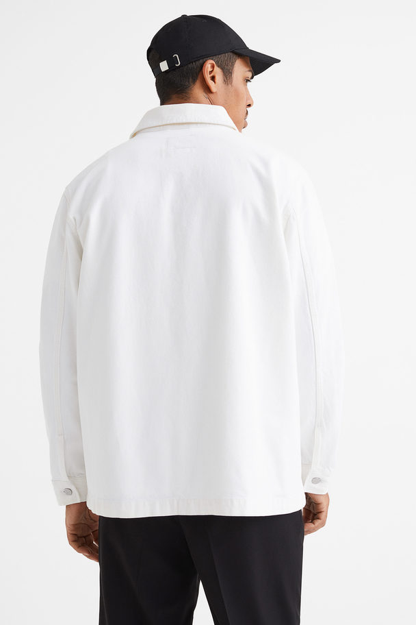 H&M Cotton Twill Overshirt White