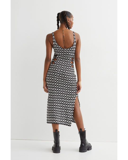 H&M Knitted Dress Black/patterned