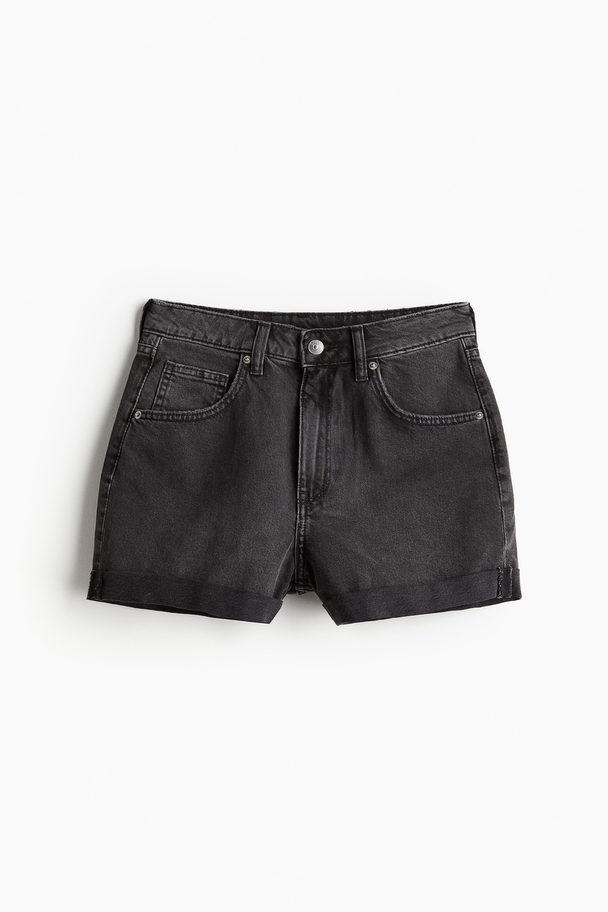 H&M High-waisted Denim Shorts Black