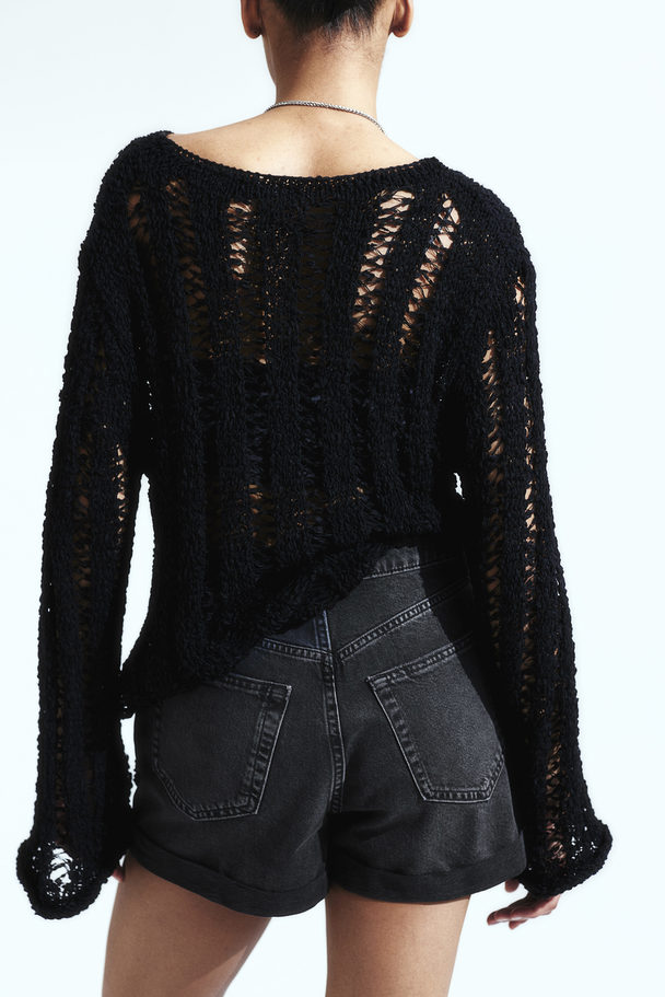 H&M High-waisted Denim Shorts Black