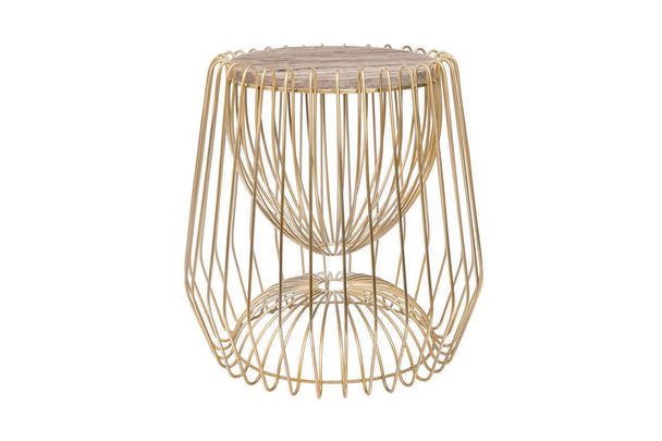 360Living SideTable Malibu 225 brown / brass