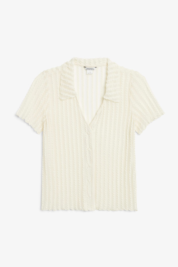 Monki Transparent Structured Short Sleeve Shirt White