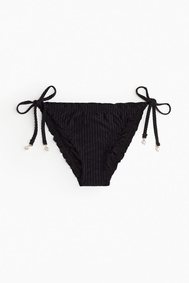 H&M Tie-Tanga Bikinihose Schwarz