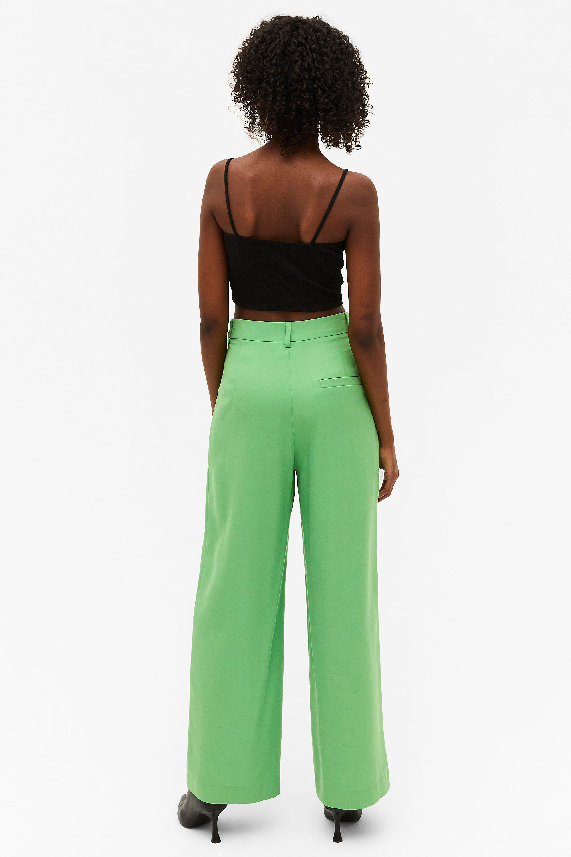 Cropped Stretch Chino Trousers Bright Green