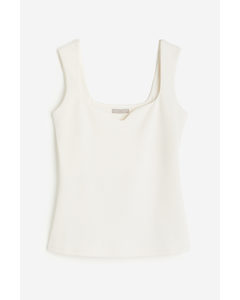 Sweetheart-neck Top White