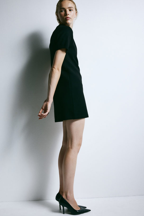 H&M Knitted Mini Dress Black
