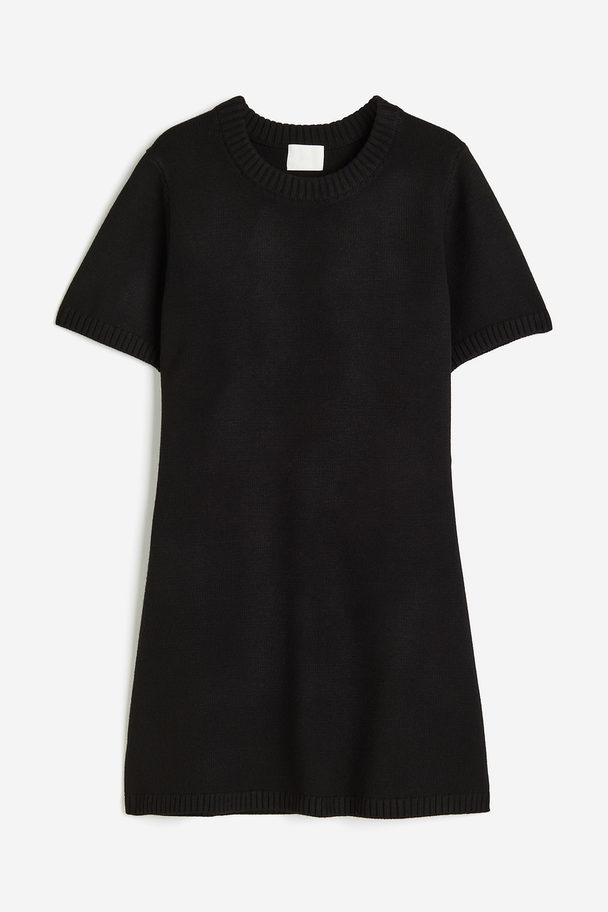 H&M Knitted Mini Dress Black