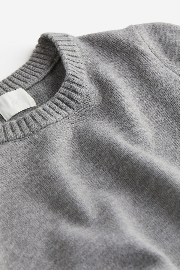 H&M Knitted Mini Dress Grey Marl