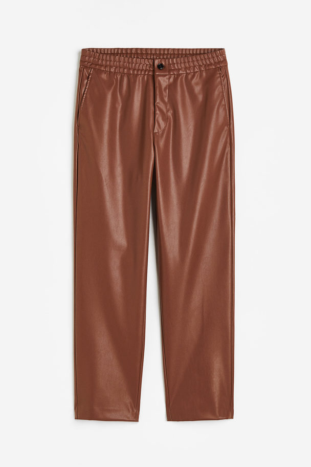 H&M Relaxed Fit Pull-on Trousers Brown