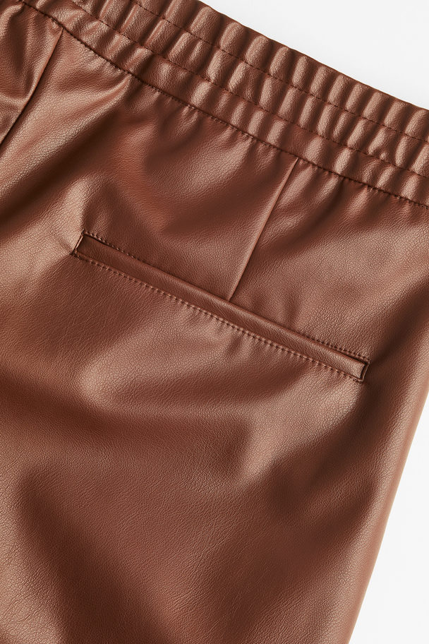 H&M Relaxed Fit Pull-on Trousers Brown