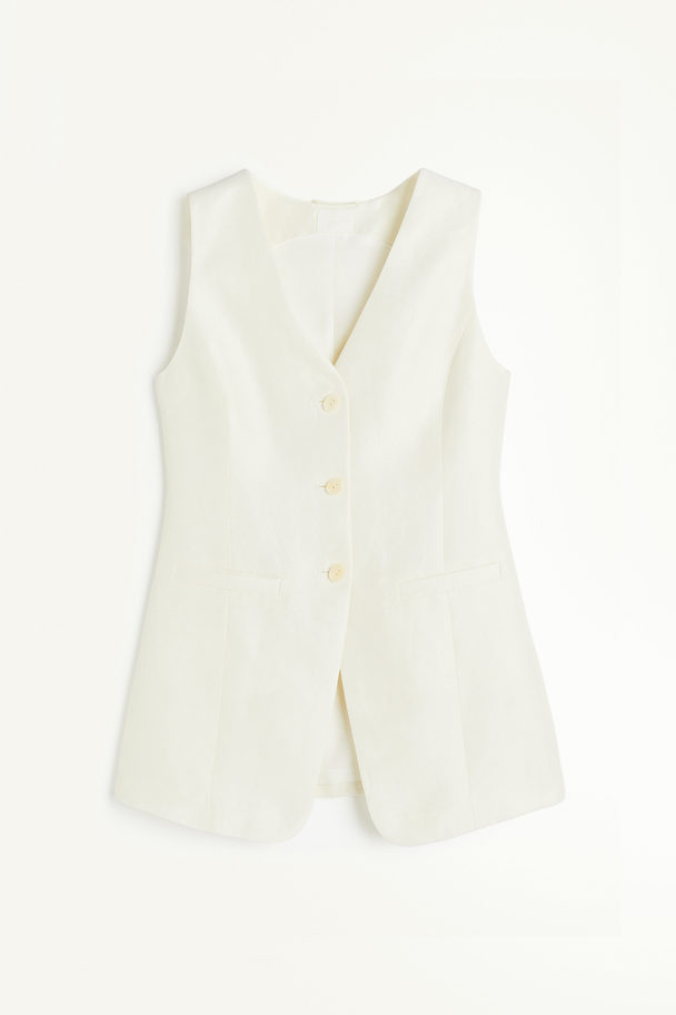 H&M Anzuggilet aus Leinenmix Weiß