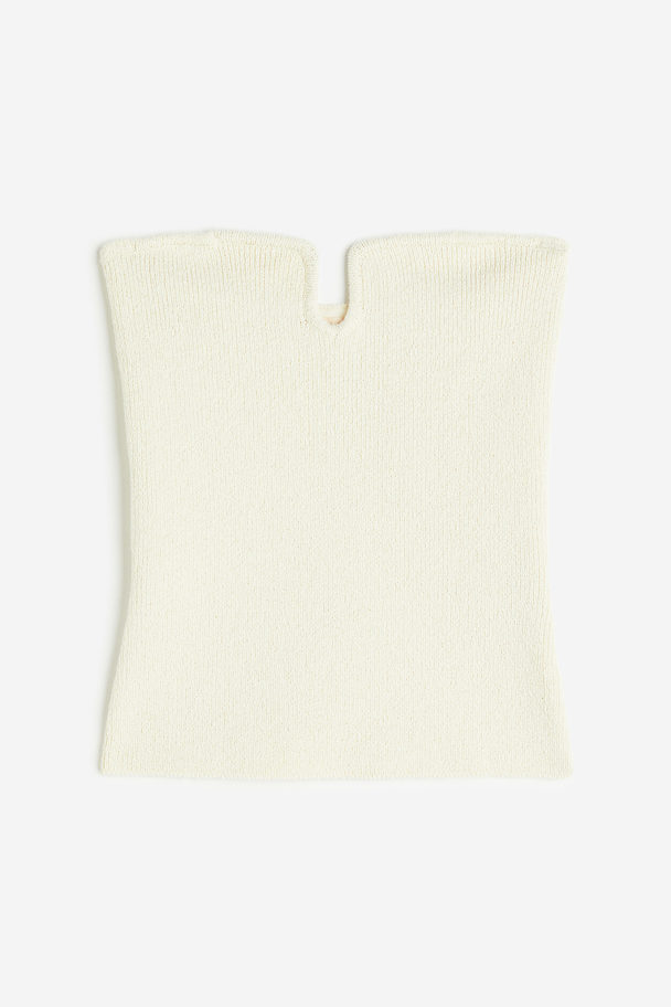 H&M Knitted Bandeau Top Cream