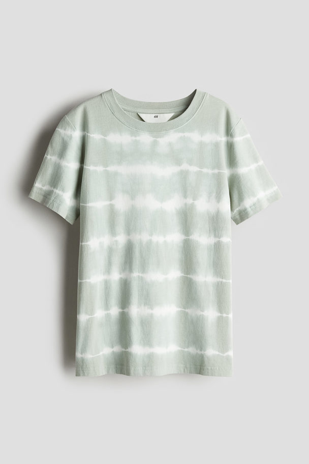 H&M T-shirt Light Green/tie-dye