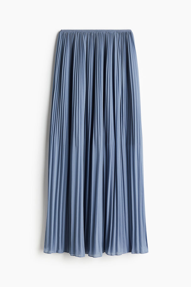 H&M Pleated Chiffon Skirt Dusty Blue