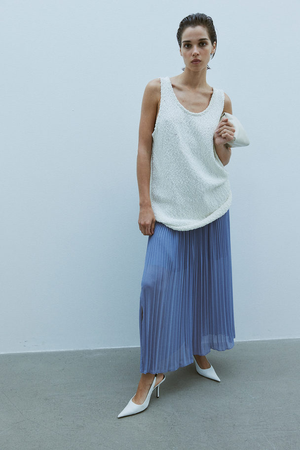 H&M Pleated Chiffon Skirt Dusty Blue