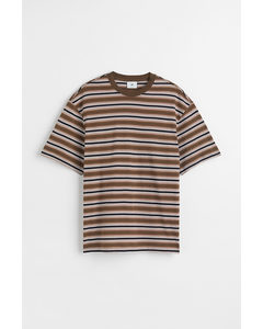 Relaxed Fit Cotton T-shirt Brown/striped