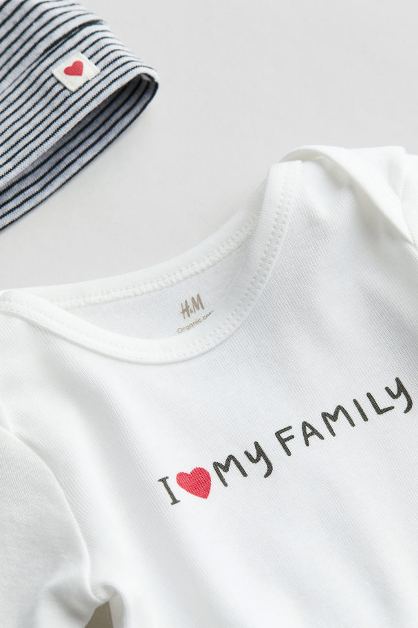 H&M 4-piece Gift Set White/i Love My Family