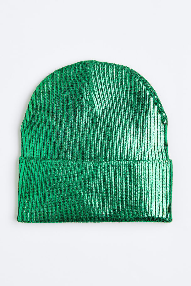 H&M Rib-knit Hat Green