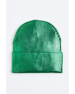 Rib-knit Hat Green