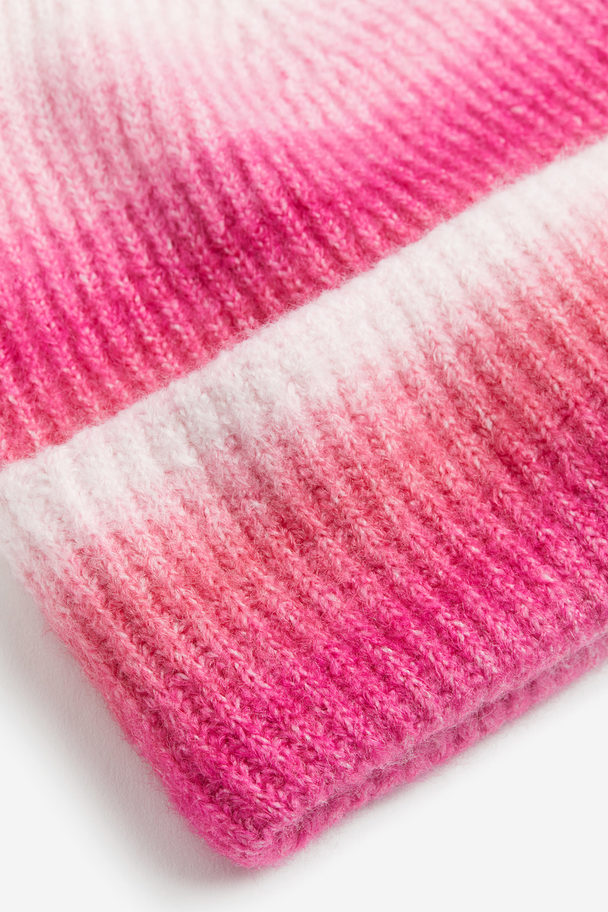 H&M Rib-knit Hat Pink/light Pink