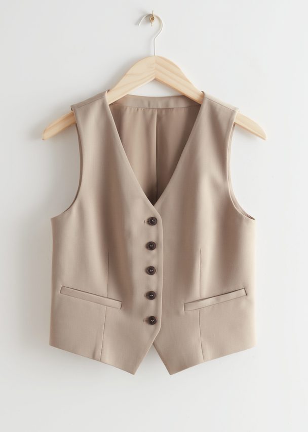 & Other Stories Tailored Vest Mole