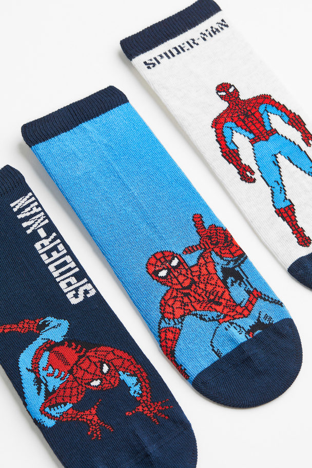 H&M 7-pack Socks Dark Blue/spider-man