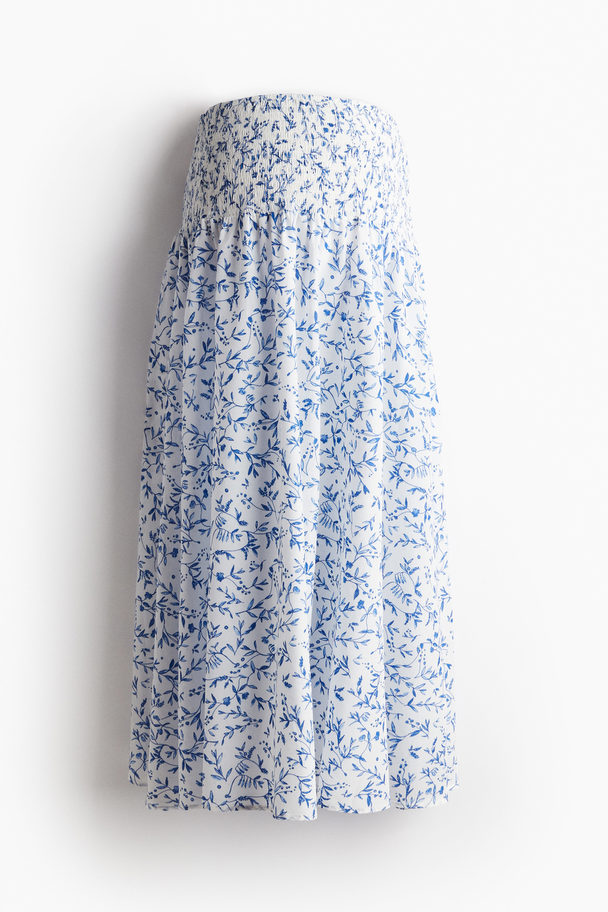 H&M Mama Before & After Long Skirt White/blue Floral