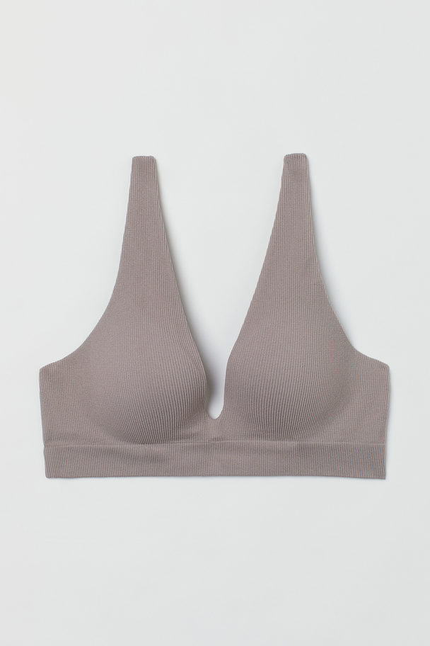 H&M Seamless Tricot Push-up Bh Taupe