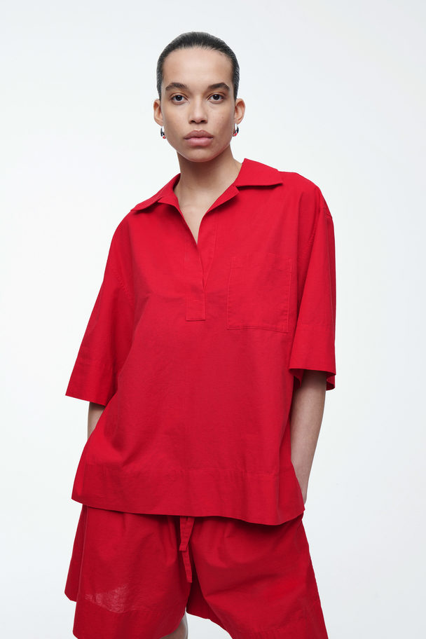 COS Short-sleeved Resort Shirt Red