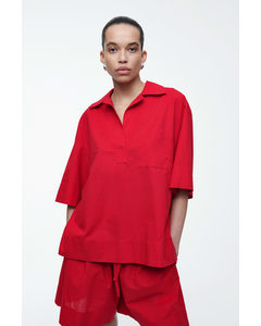 Short-sleeved Resort Shirt Red