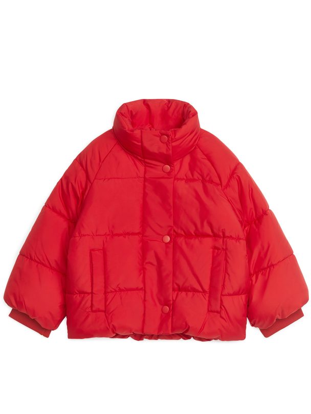 Arket Print Puffer Jacket Red