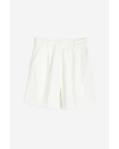 Bermudashorts aus Twill Cremefarben