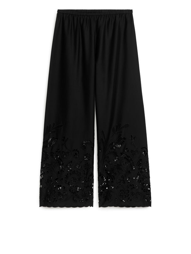 ARKET Embroidered Trousers Black