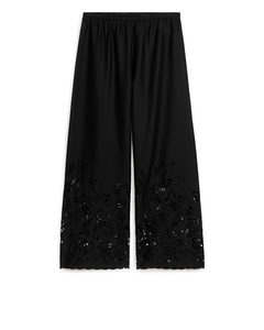 Embroidered Trousers Black