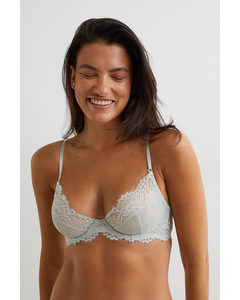 Non-padded Underwired Lace Bra Light Sage Green