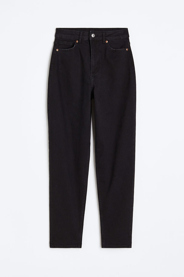 H&M Mom Loose-fit High Ankle Jeans Svart