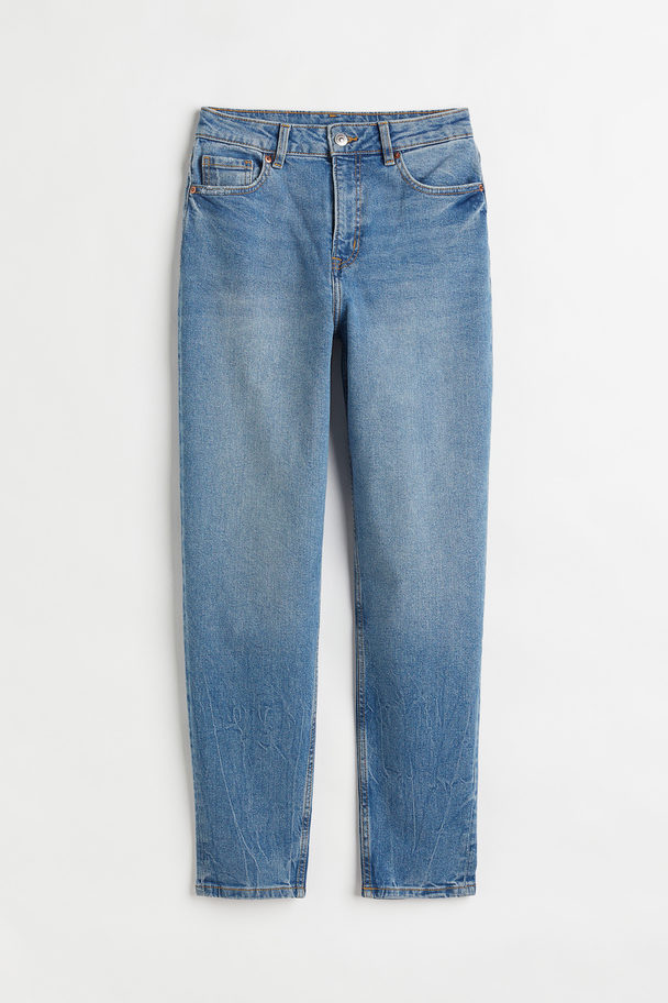 H&M Mom Loose-fit High Ankle Jeans Blau