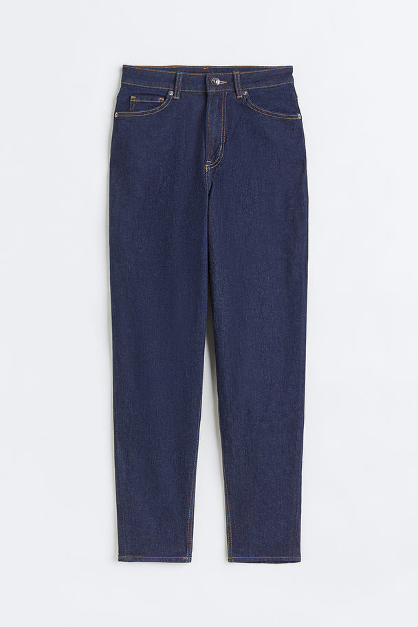 H&M Mom Loose-fit High Ankle Jeans Dunkelblau