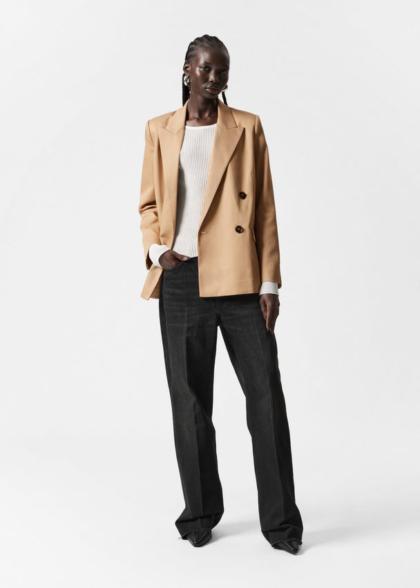 & Other Stories Dobbeltradet Blazer Støvet Beige