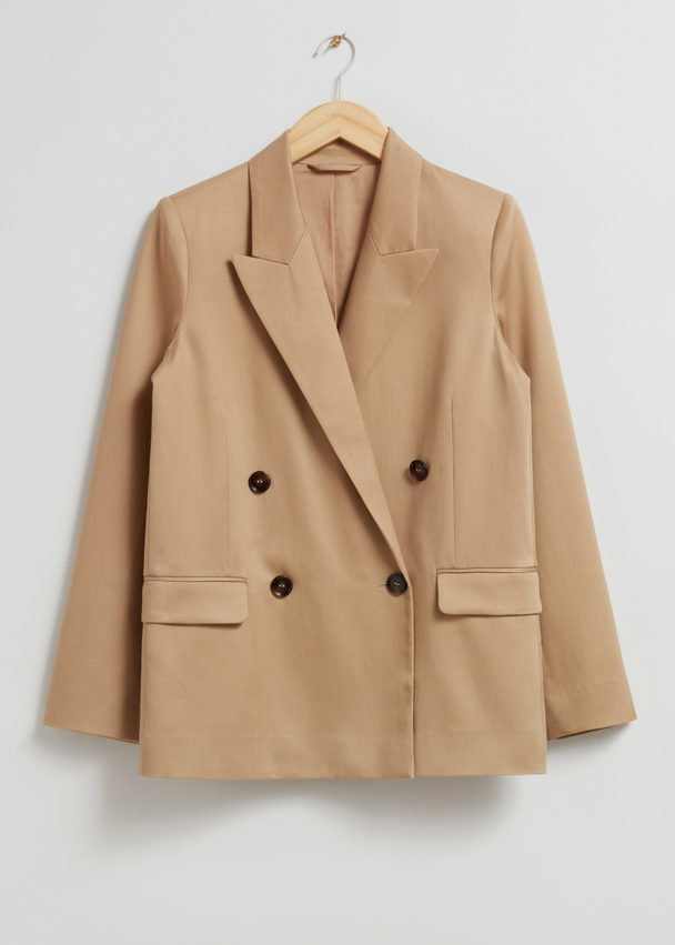 & Other Stories Dobbeltradet Blazer Støvet Beige