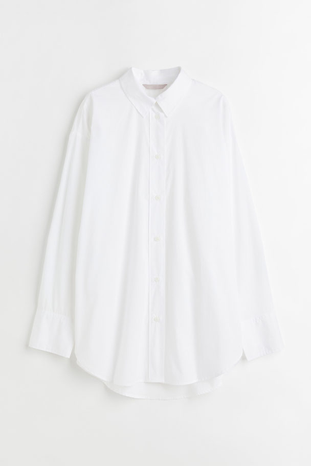 H&M Oversized Bomullsskjorte Hvit