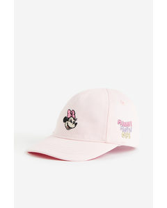 Embroidery-detail Twill Cap Light Pink/minnie Mouse