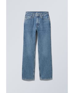 Voyage Jeans mit hohem Bund und geradem Bein Mittelblau