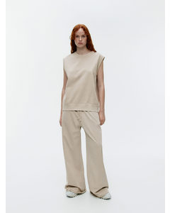 Wide Sweatpants Beige