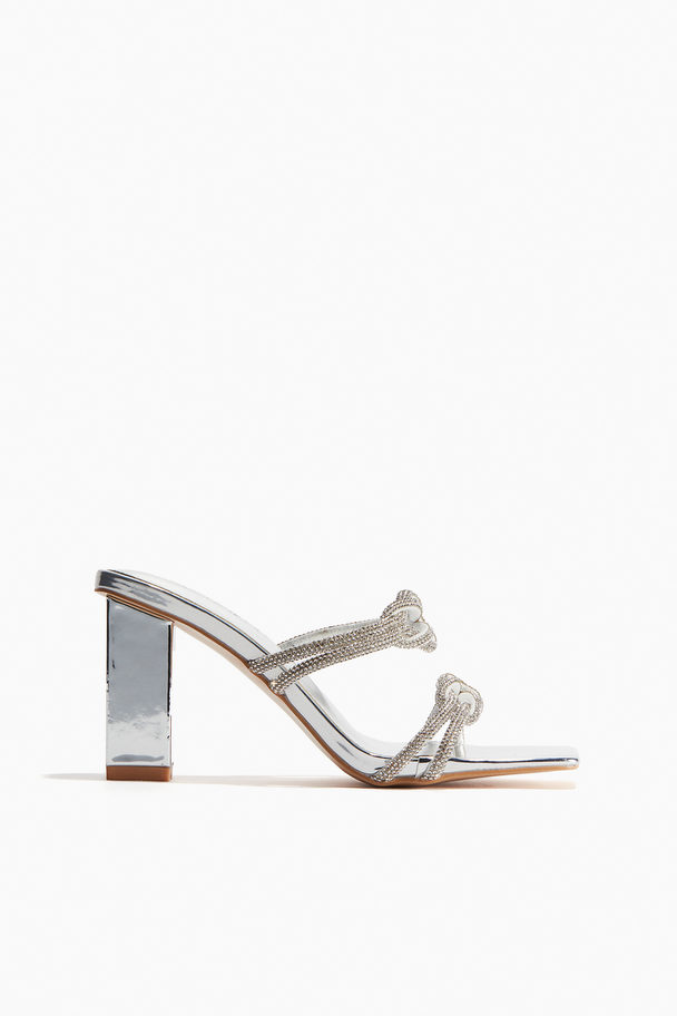 Public Desire Frosted Heeled Sandal Silver